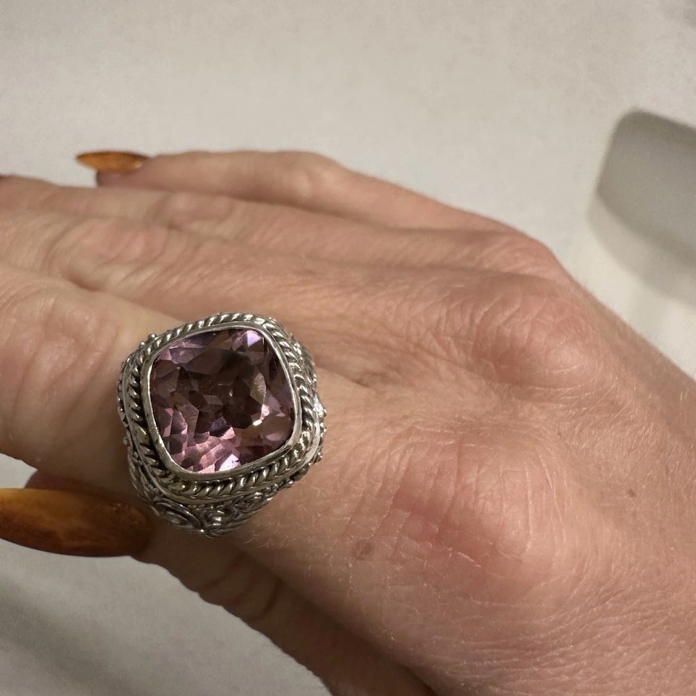 LOT212: Sterling Silver Mandevilla Pink™ Mystic Quartz Ring Size 8